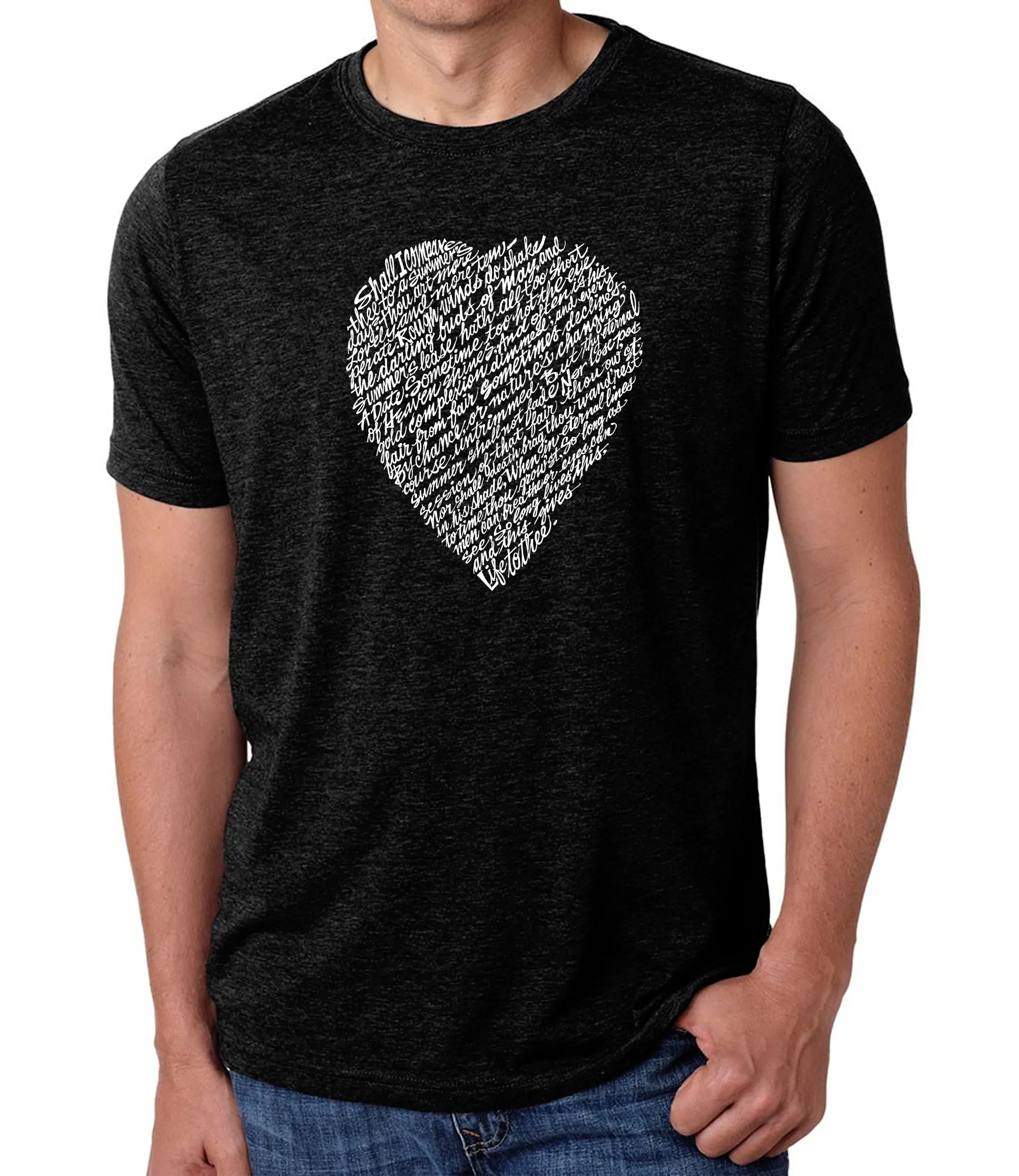 WILLIAM SHAKESPEARE'S SONNET 18 - Men's Premium Blend Word Art T-Shirt sold by LA Pop Art