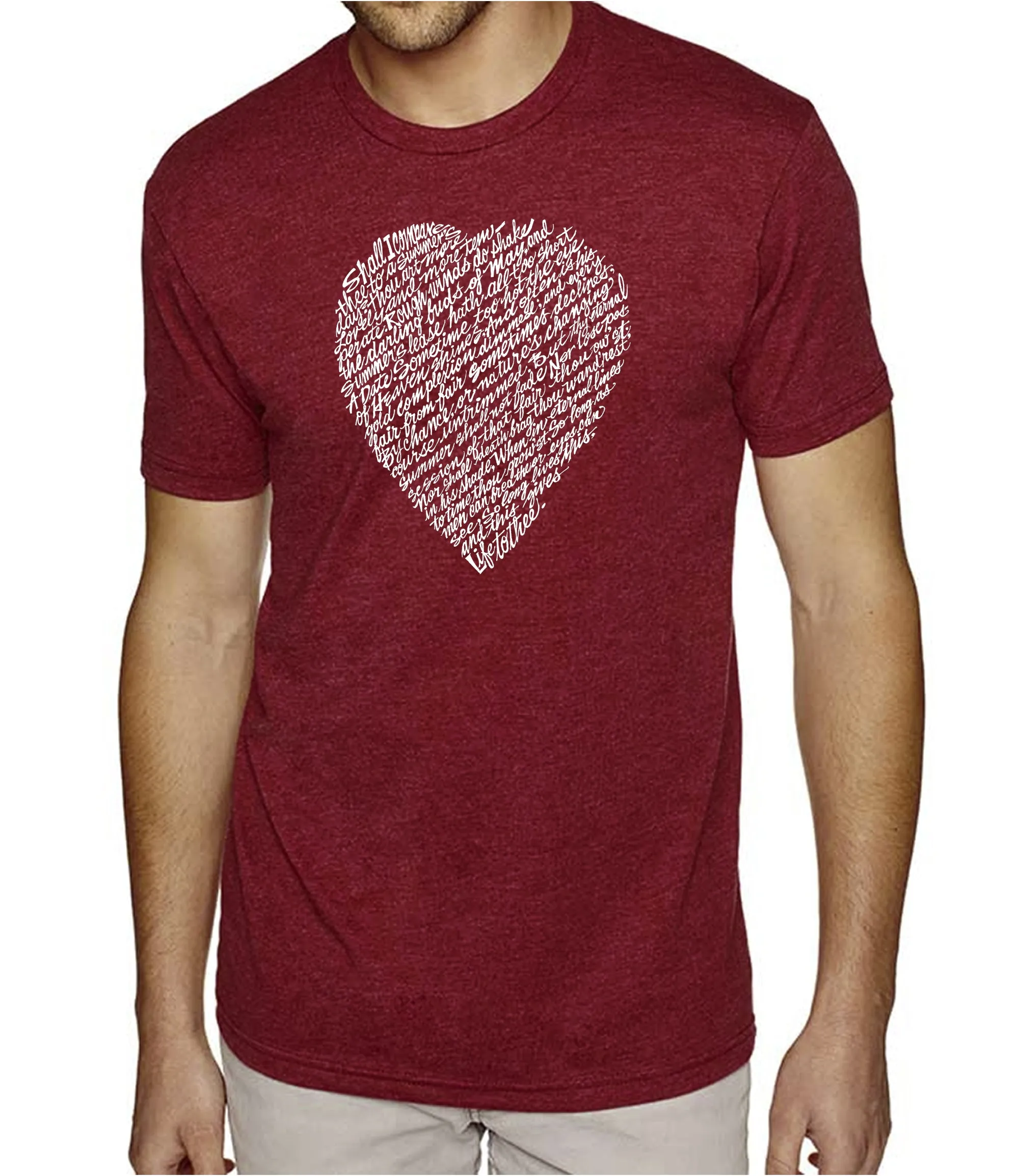 WILLIAM SHAKESPEARE'S SONNET 18 - Men's Premium Blend Word Art T-Shirt sold by LA Pop Art product image thumbnail 4
