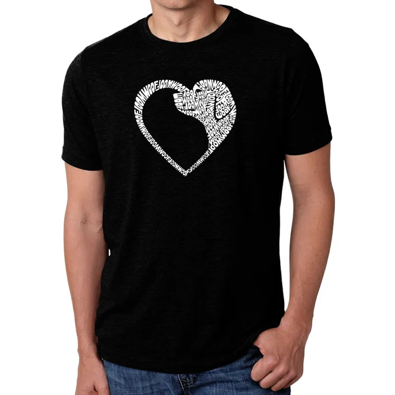 Dog Heart - Men's Premium Blend Word Art T-Shirt sold by LA Pop Art