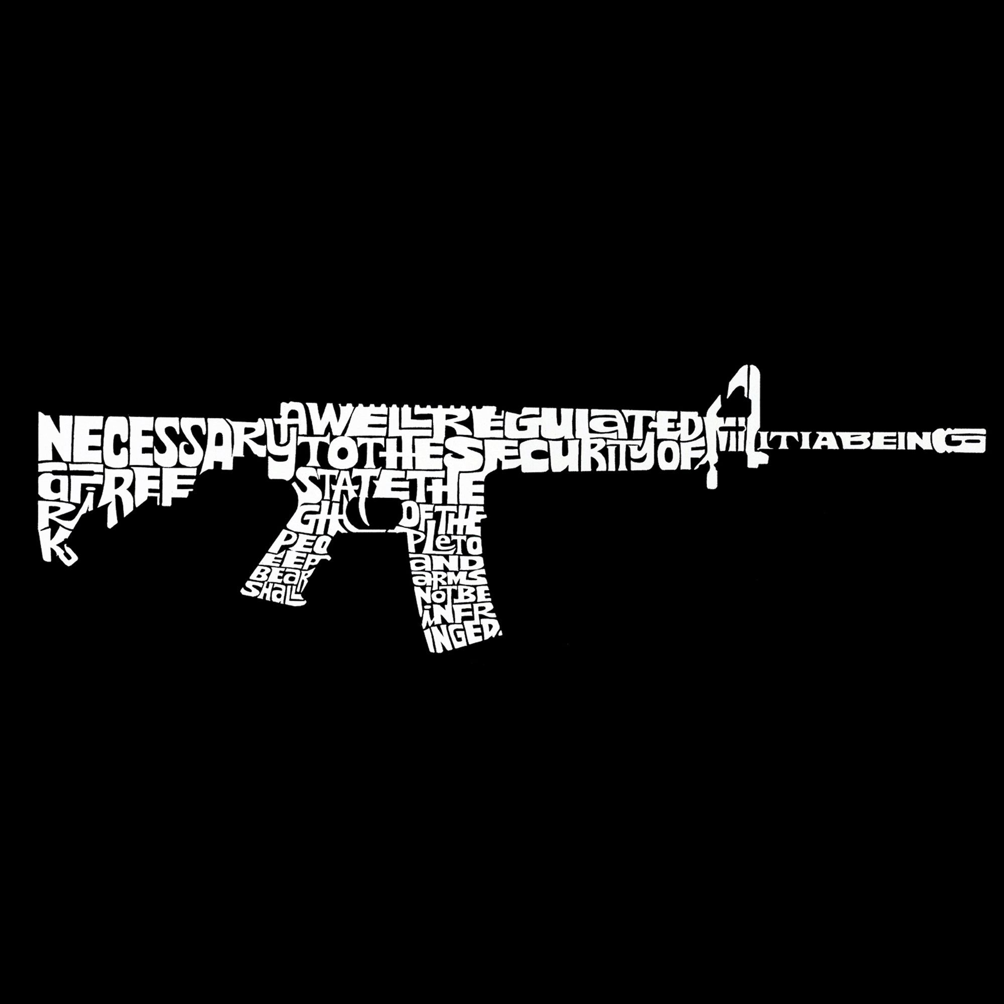 AR15 2nd Amendment Word Art - Women's Raglan Baseball Word Art T-Shirt sold by LA Pop Art product image thumbnail 2