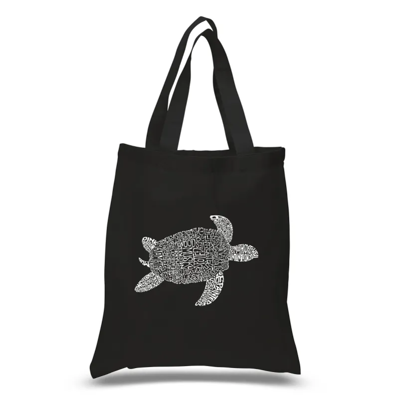 Turtle - Small Word Art Tote Bag sold by LA Pop Art