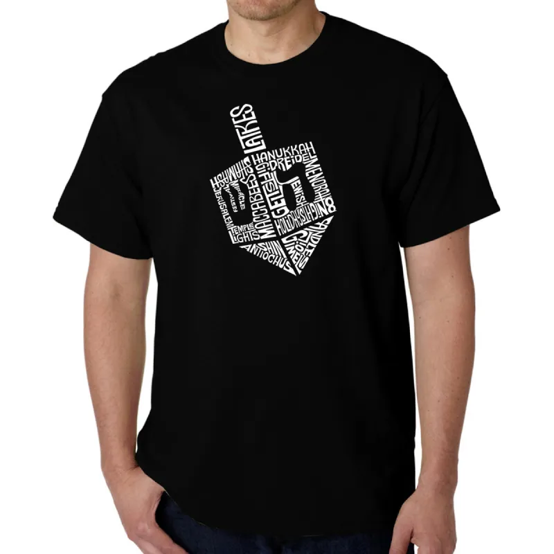 Hanukkah Dreidel - Men's Word Art T-Shirt sold by LA Pop Art