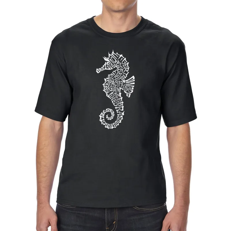 Types of Seahorse - Men's Tall Word Art T-Shirt sold by LA Pop Art
