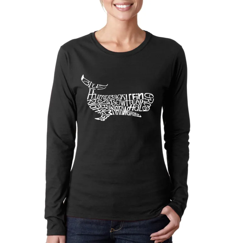 Humpback Whale -  Women's Word Art Long Sleeve T-Shirt sold by LA Pop Art
