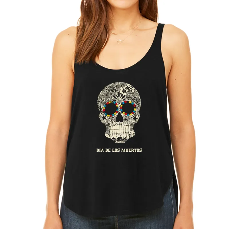 Dia De Los Muertos - Women's Word Art Flowy Tank Top sold by LA Pop Art