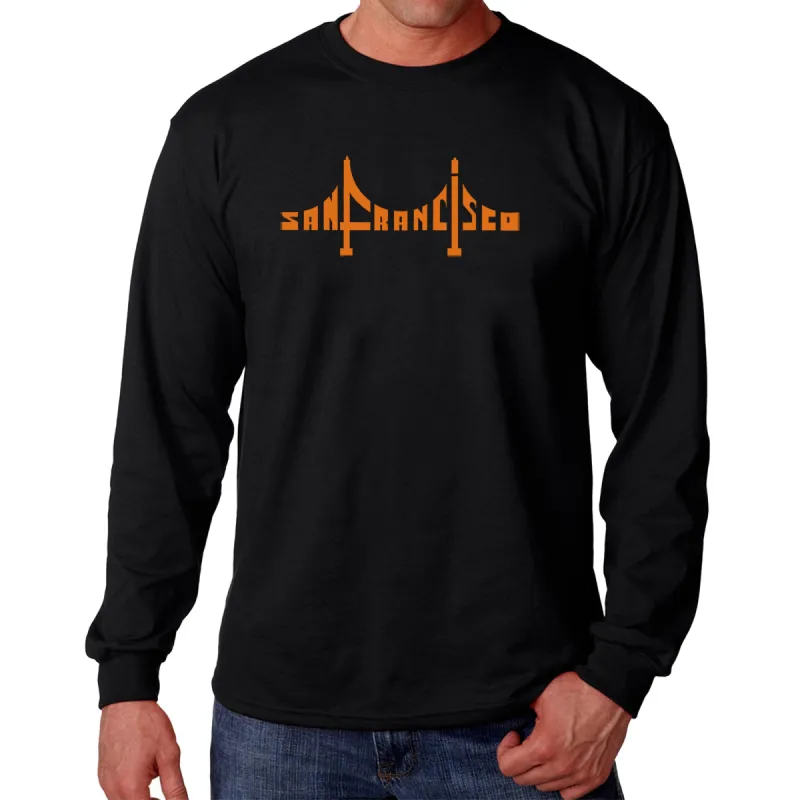 San Francisco Bridge  - Men's Word Art Long Sleeve T-Shirt sold by LA Pop Art