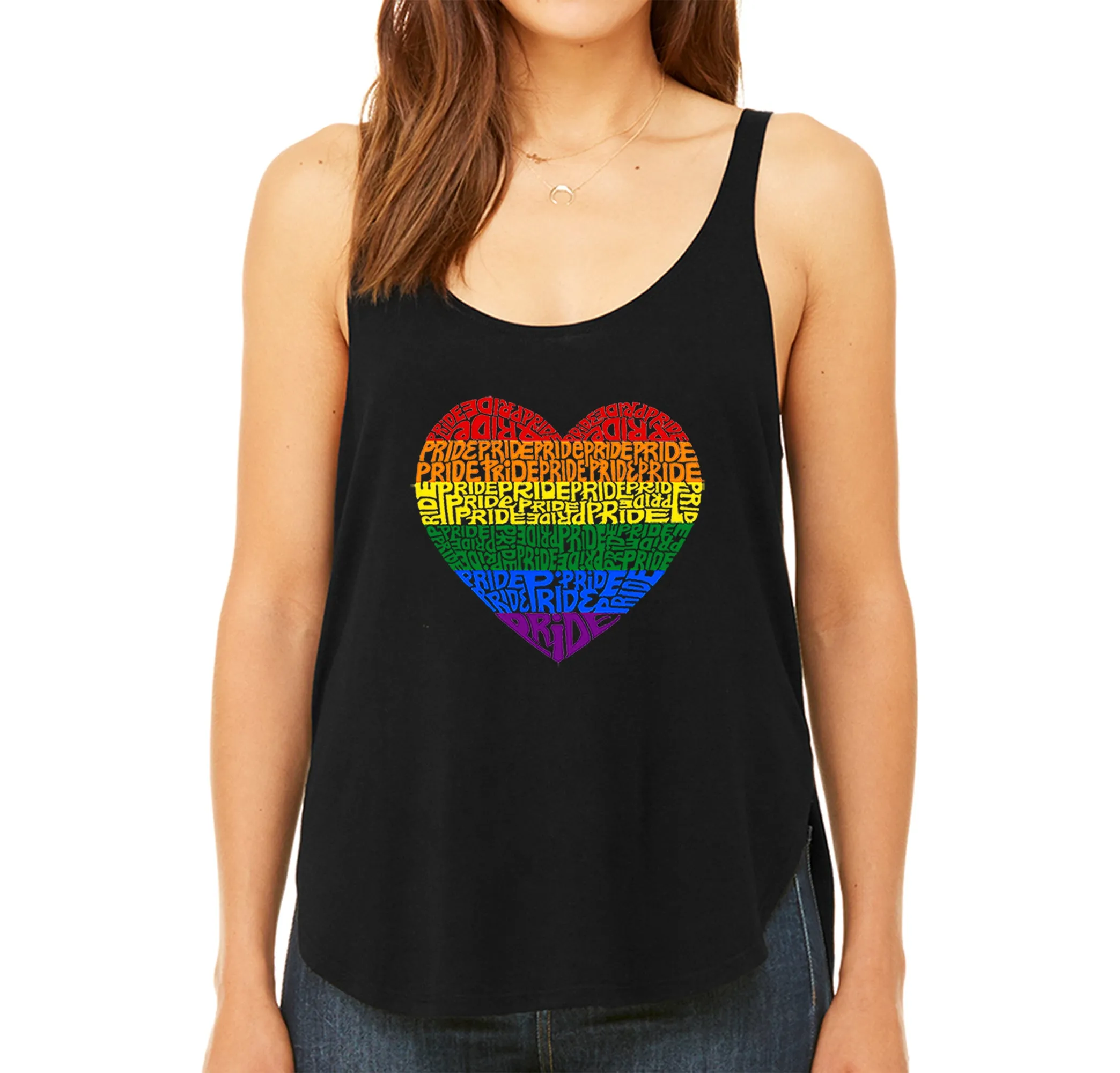 Pride Heart - Women's Word Art Flowy Tank Top sold by LA Pop Art