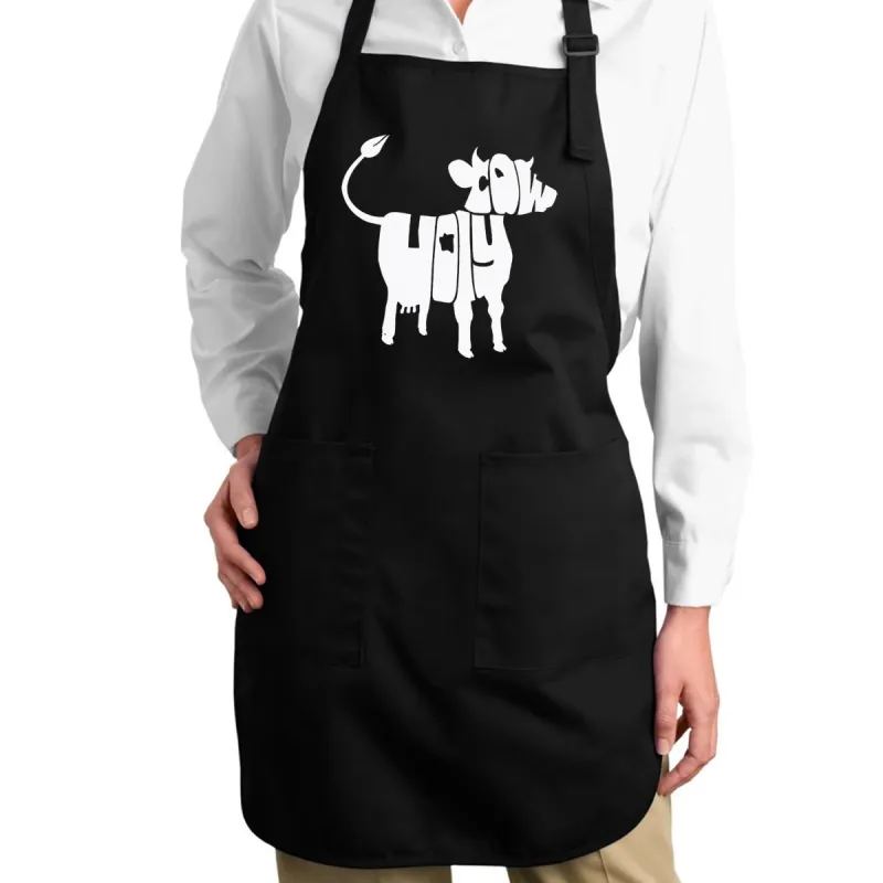 Holy Cow - Full Length Word Art Apron sold by LA Pop Art