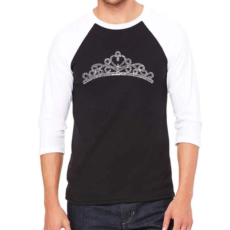 Princess Tiara - Men's Raglan Baseball Word Art T-Shirt sold by LA Pop Art
