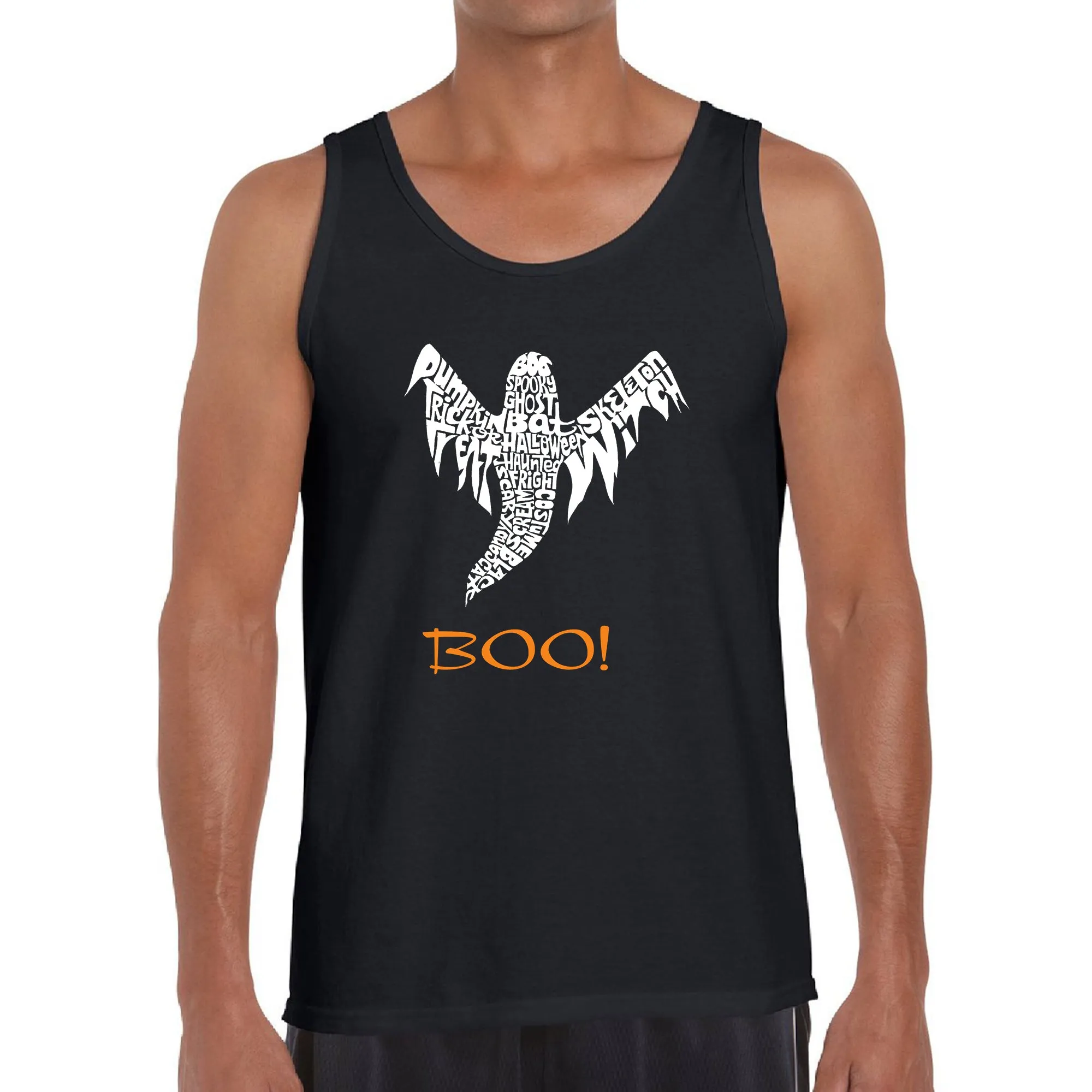 Halloween Ghost - Men's Word Art Tank Top sold by LA Pop Art
