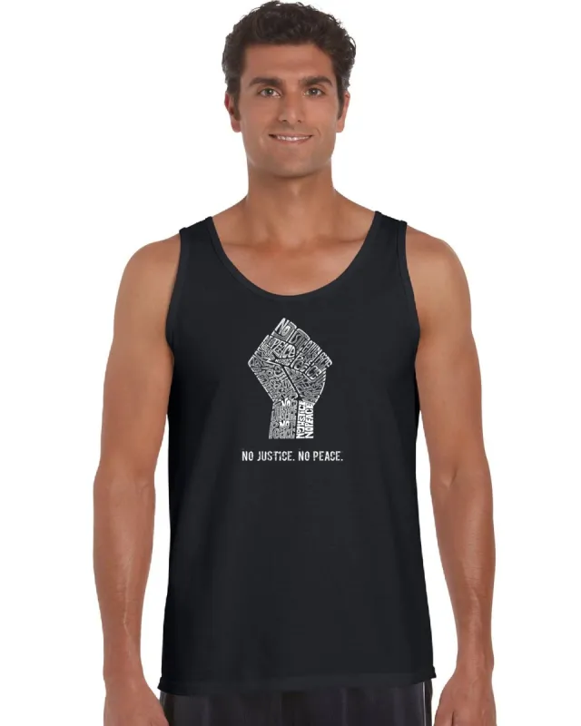 No Justice, No Peace - Men's Word Art Tank Top sold by LA Pop Art