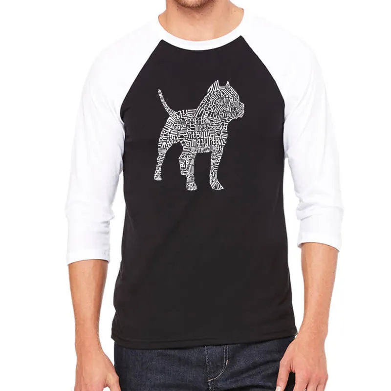 Pitbull - Men's Raglan Baseball Word Art T-Shirt sold by LA Pop Art