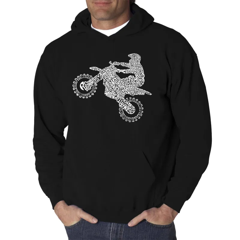 FMX Freestyle Motocross - Men's Word Art Hooded Sweatshirt sold by LA Pop Art