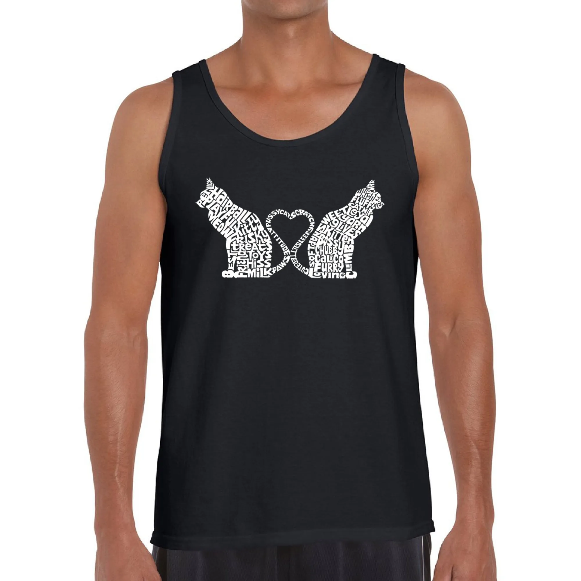 Cat Tail Hearts - Men's Word Art Tank Top sold by LA Pop Art