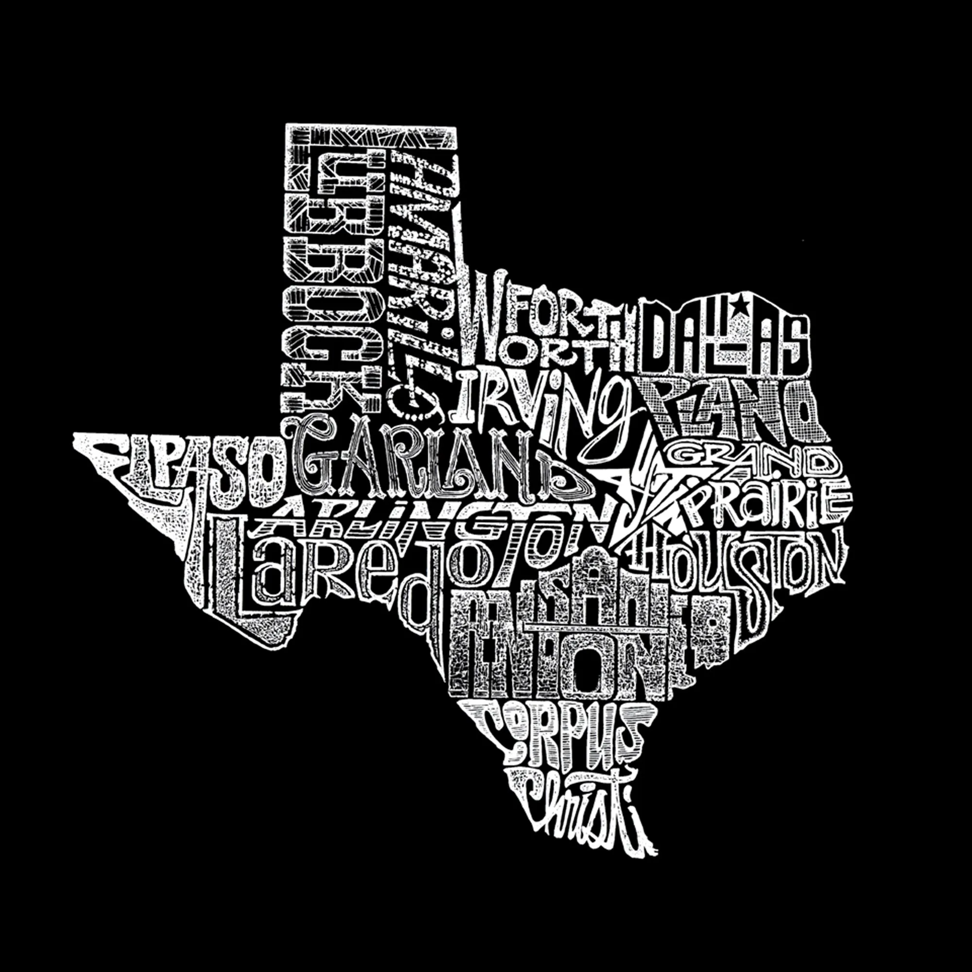 The Great State of Texas - Women's Word Art Tank Top sold by LA Pop Art product image thumbnail 2
