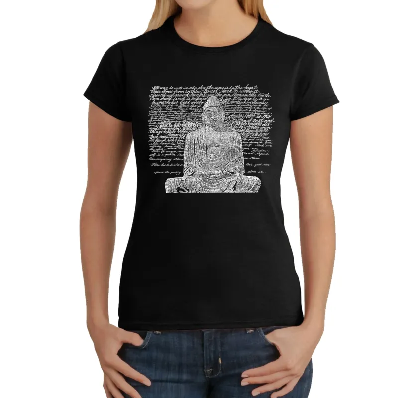 Zen Buddha - Women's Word Art T-Shirt sold by LA Pop Art
