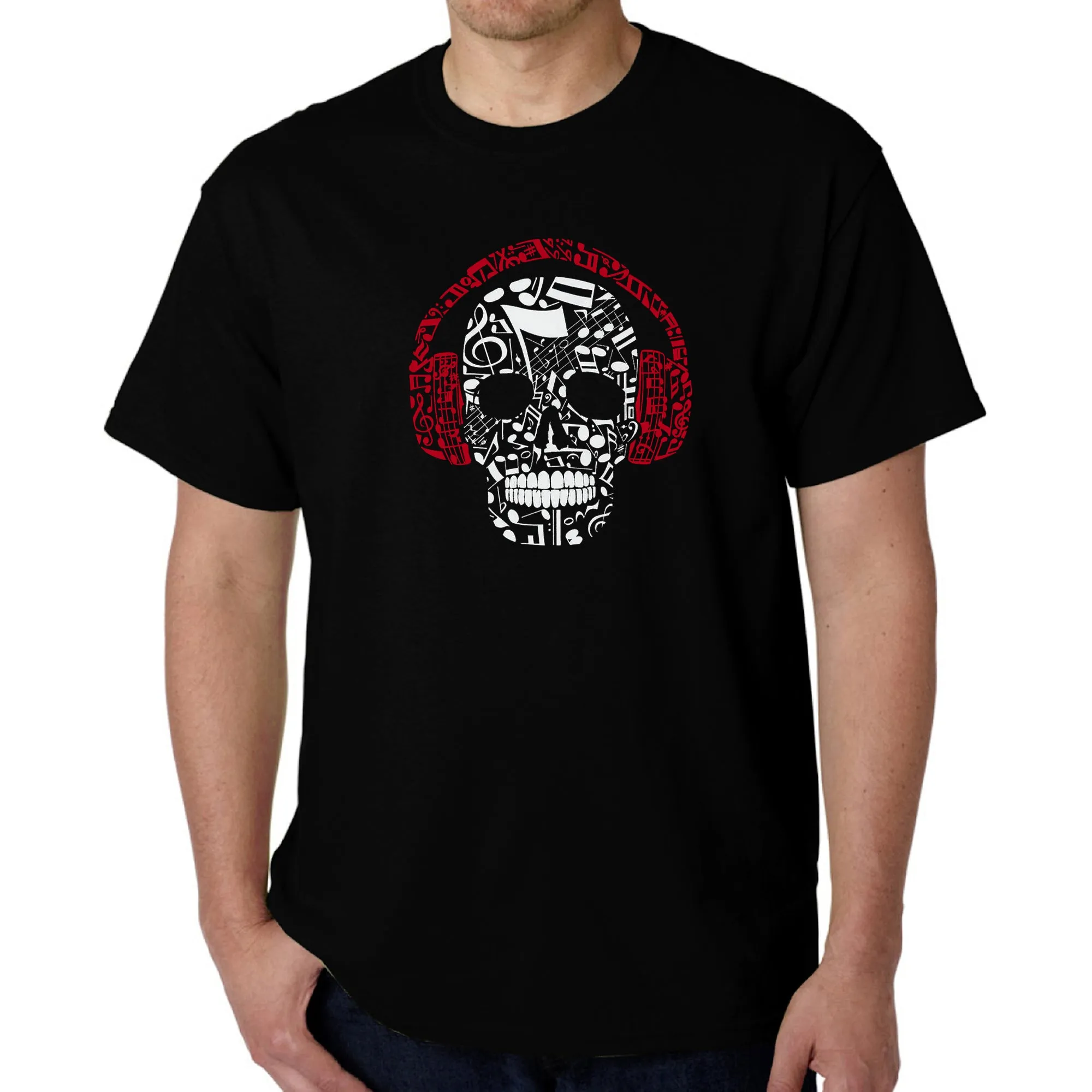 Music Notes Skull - Men's Word Art T-Shirt sold by LA Pop Art