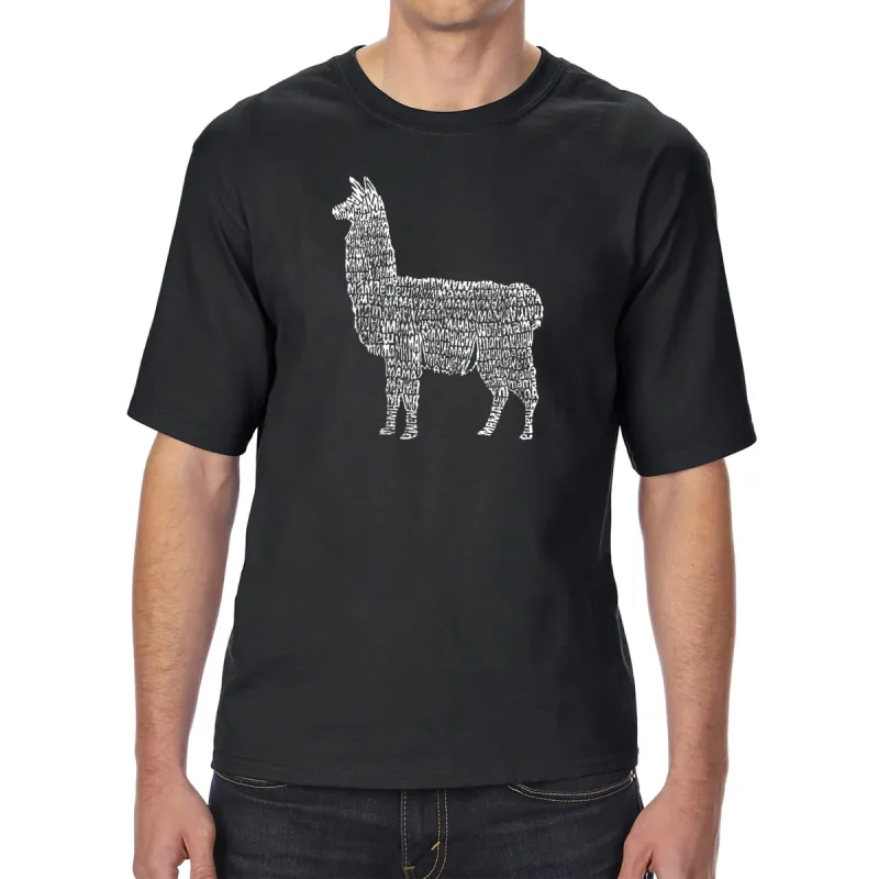 Llama Mama  - Men's Tall and Long Word Art T-Shirt sold by LA Pop Art