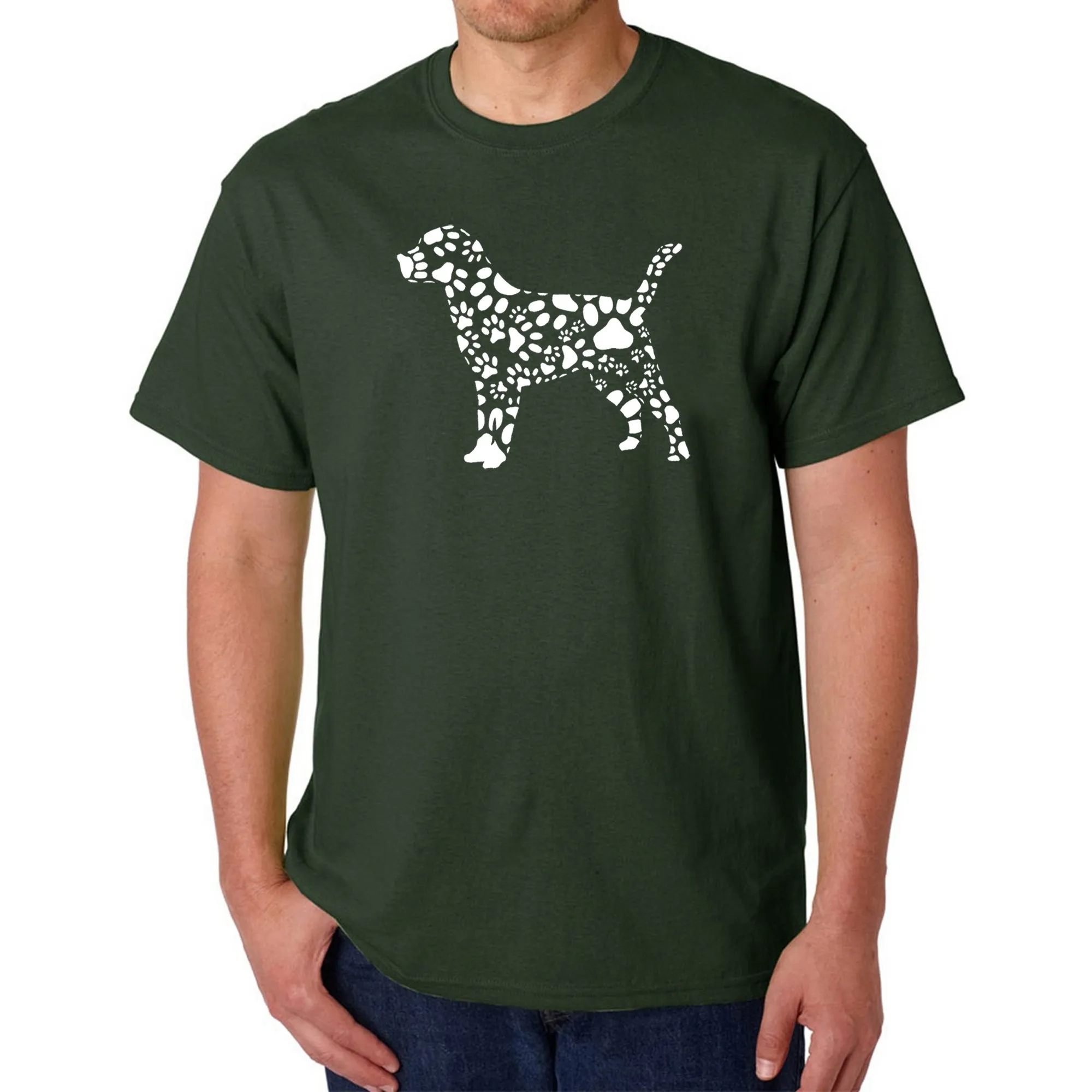 Dog Paw Prints - Men's Word Art T-Shirt sold by LA Pop Art product image thumbnail 4