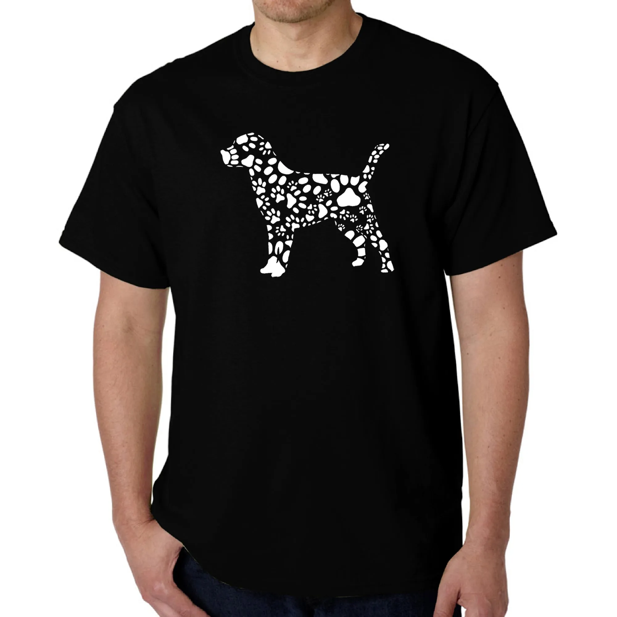 Dog Paw Prints - Men's Word Art T-Shirt sold by LA Pop Art