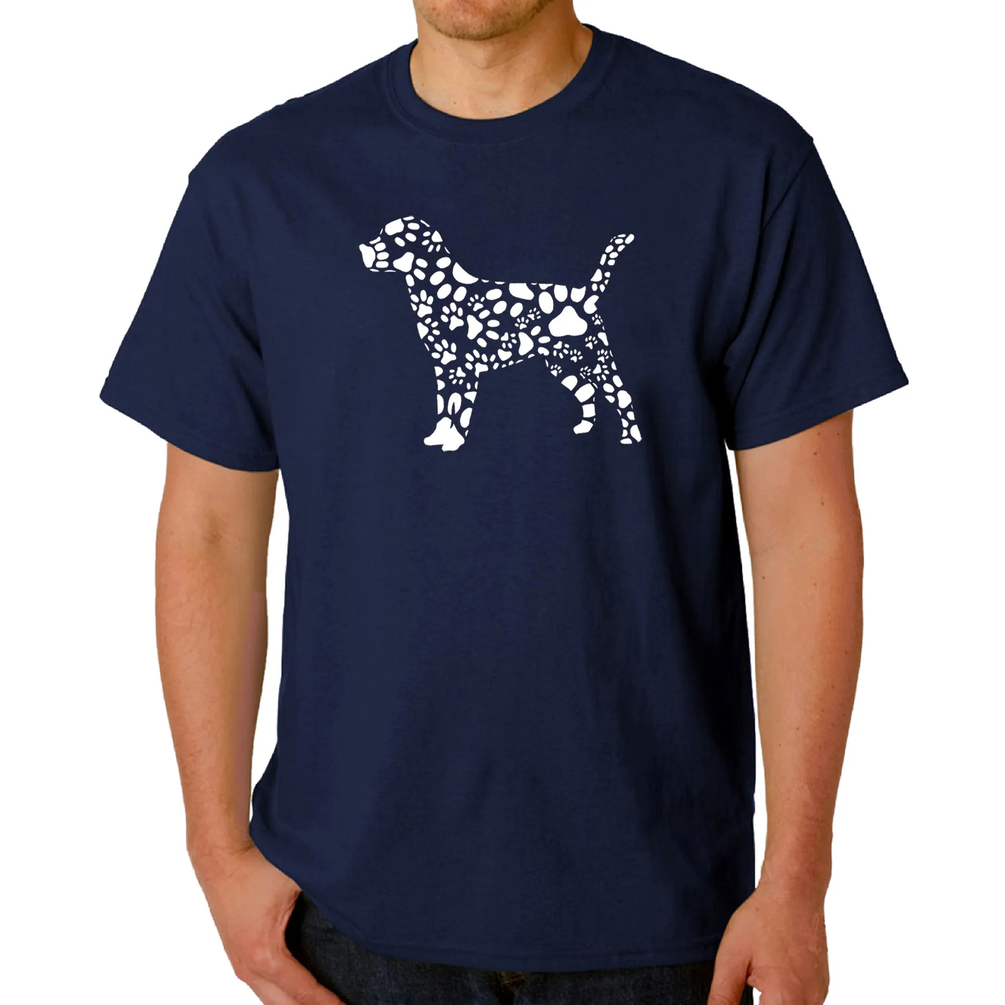 Dog Paw Prints - Men's Word Art T-Shirt sold by LA Pop Art product image thumbnail 3