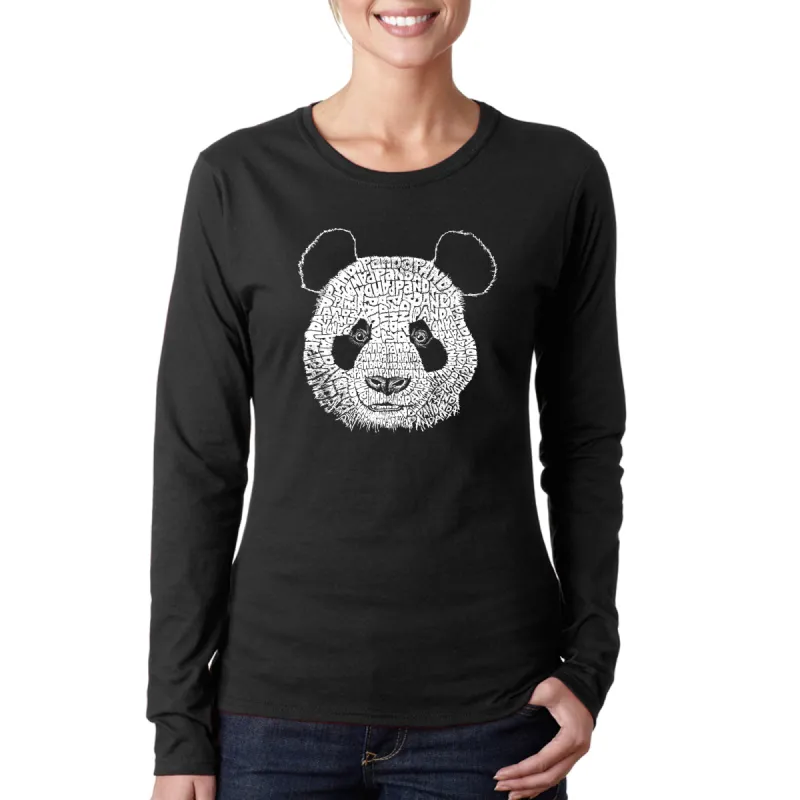 Panda - Women's Word Art Long Sleeve T-Shirt sold by LA Pop Art