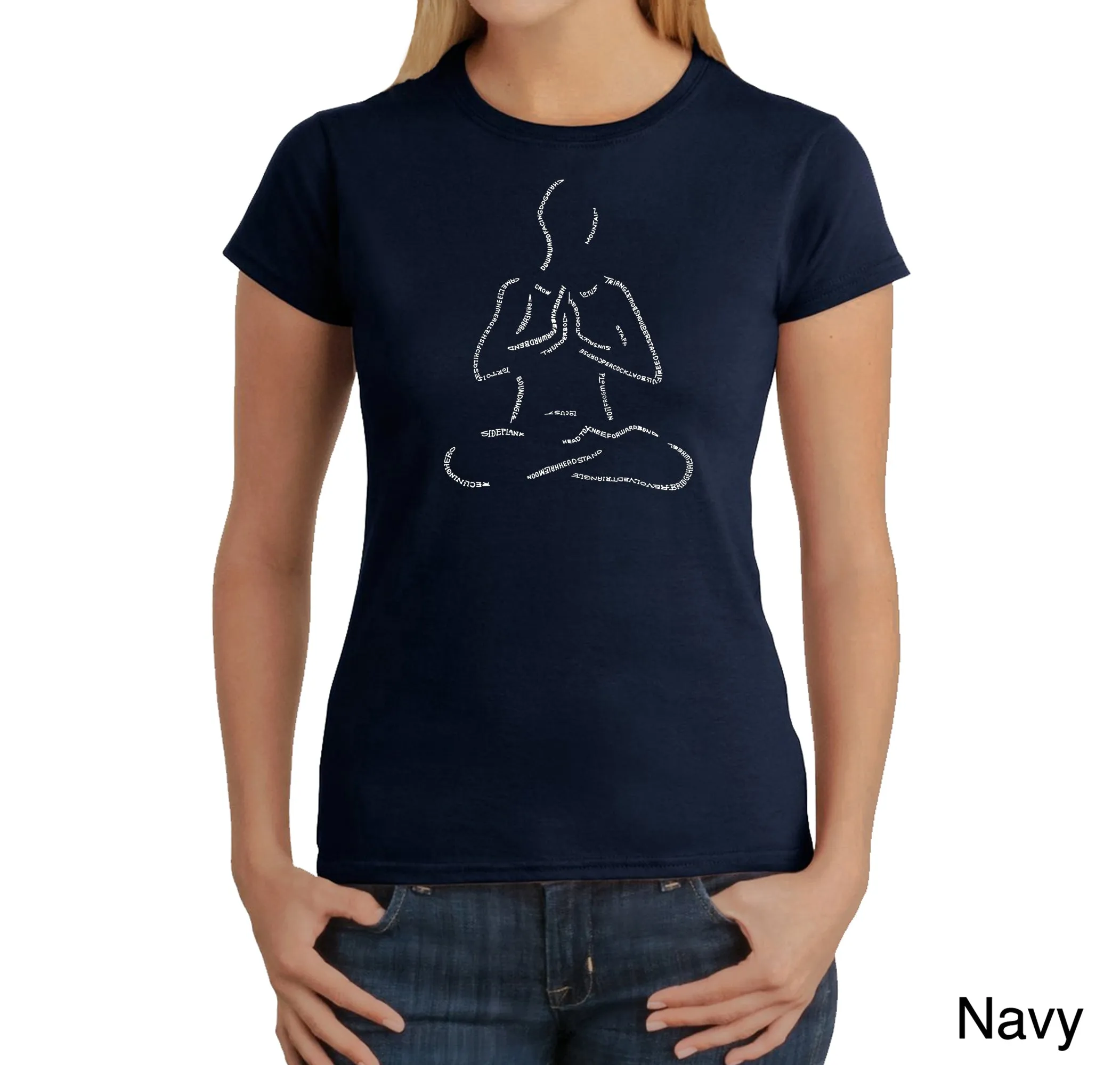 POPULAR YOGA POSES - Women's Word Art T-Shirt sold by LA Pop Art product image thumbnail 3
