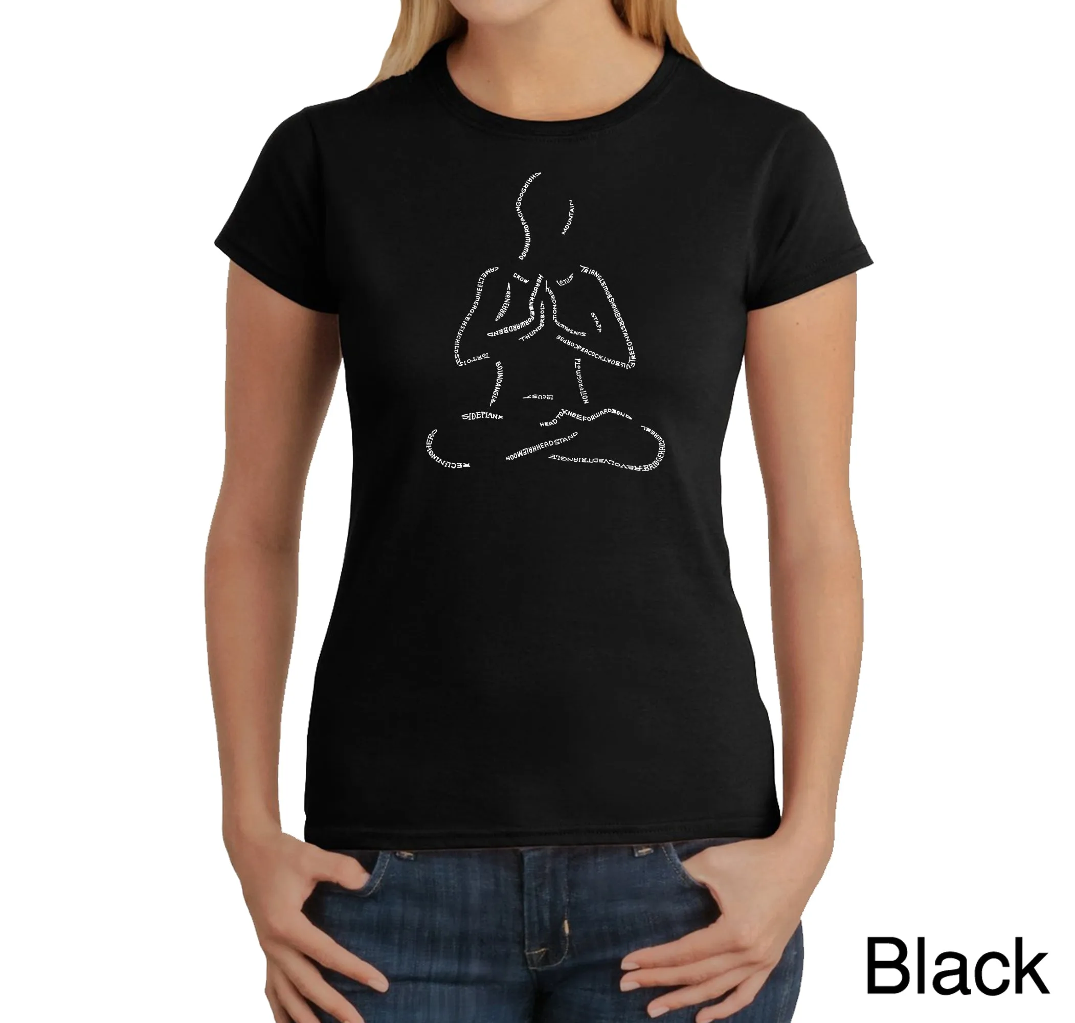 POPULAR YOGA POSES - Women's Word Art T-Shirt sold by LA Pop Art