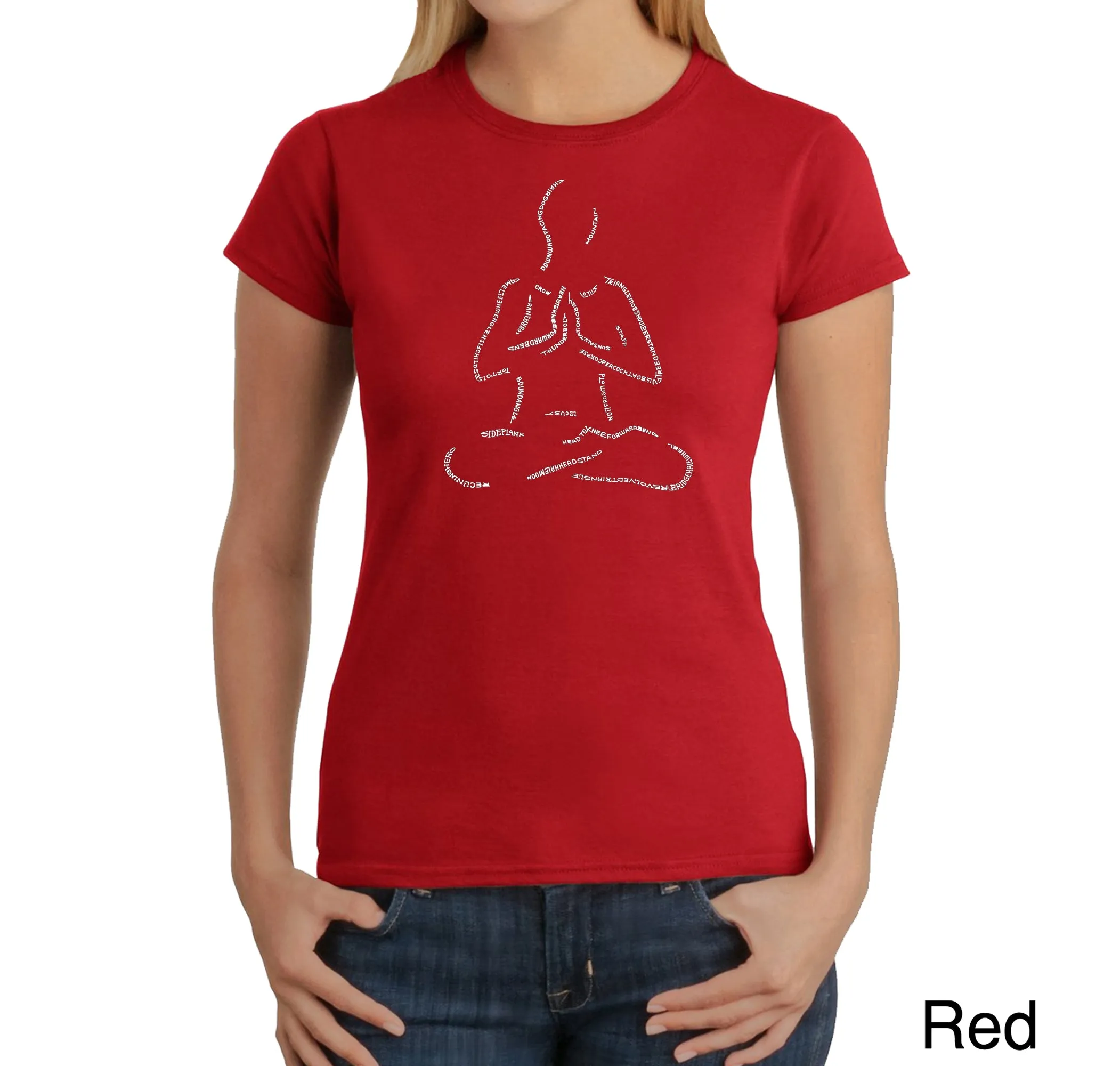 POPULAR YOGA POSES - Women's Word Art T-Shirt sold by LA Pop Art product image thumbnail 5
