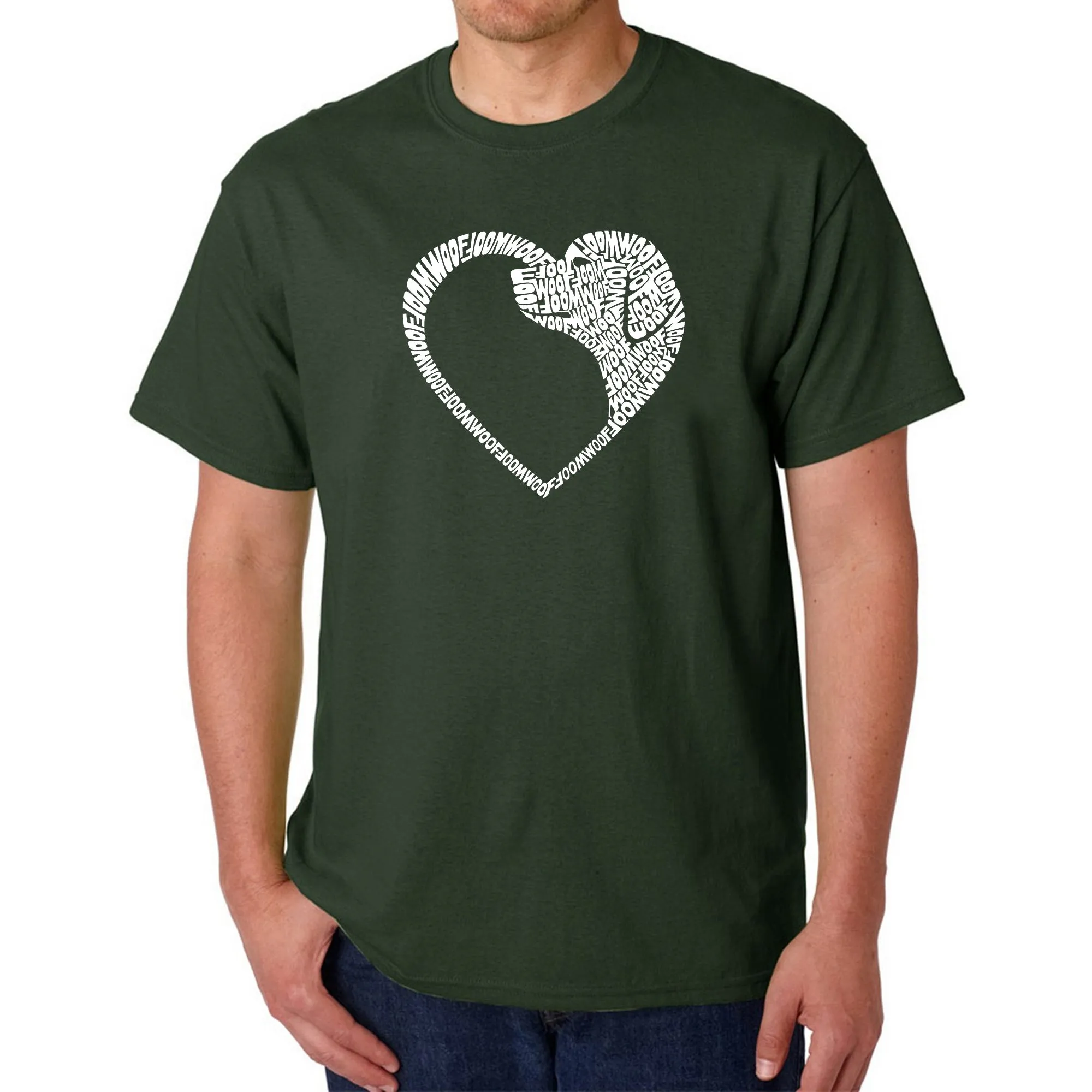 Dog Heart - Men's Word Art T-Shirt sold by LA Pop Art product image thumbnail 4