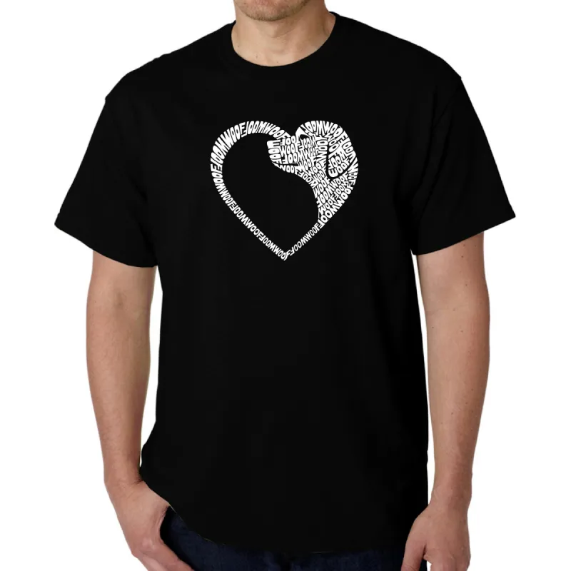 Dog Heart - Men's Word Art T-Shirt sold by LA Pop Art
