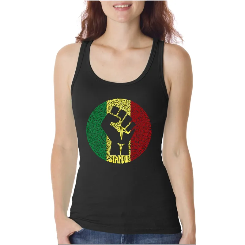 Get Up Stand Up  - Women's Word Art Tank Top sold by LA Pop Art