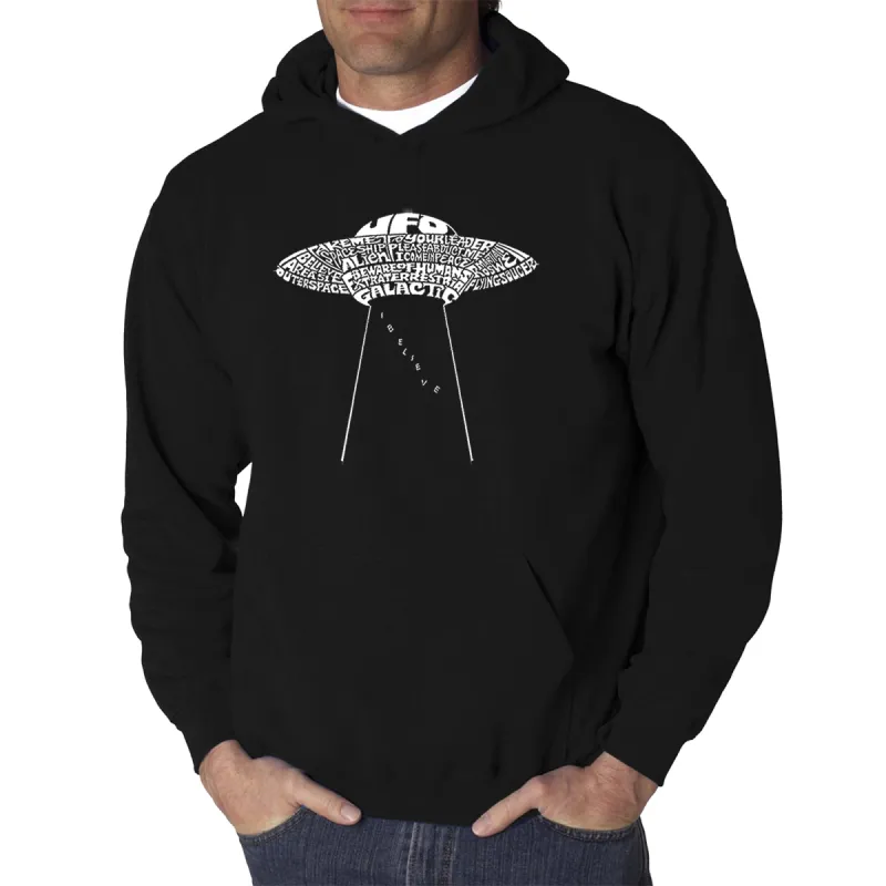 Flying Saucer UFO - Men's Word Art Hooded Sweatshirt sold by LA Pop Art