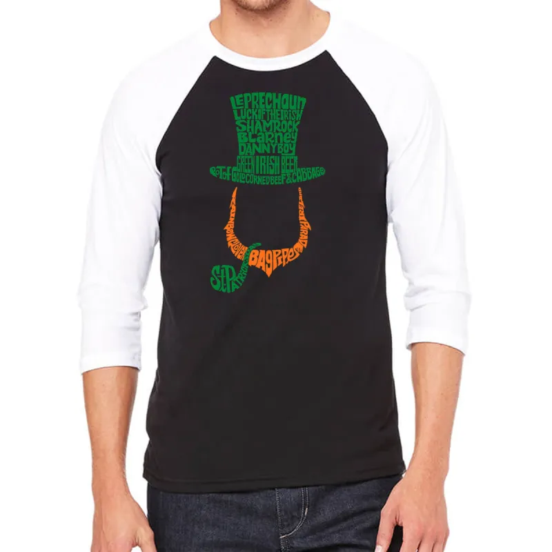 Leprechaun - Men's Raglan Baseball Word Art T-Shirt sold by LA Pop Art