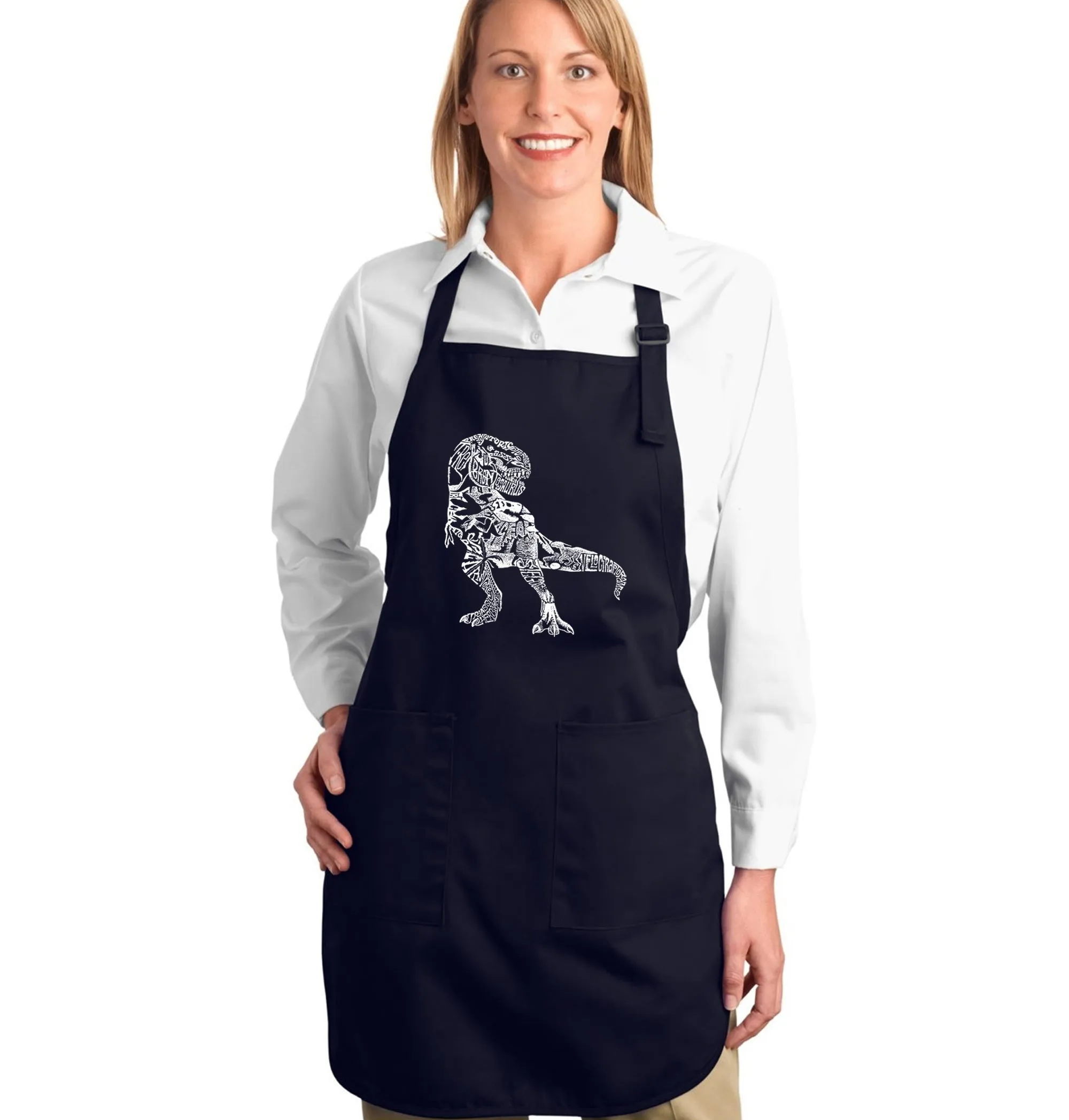 Dino Pics - Full Length Word Art Apron sold by LA Pop Art product image thumbnail 4