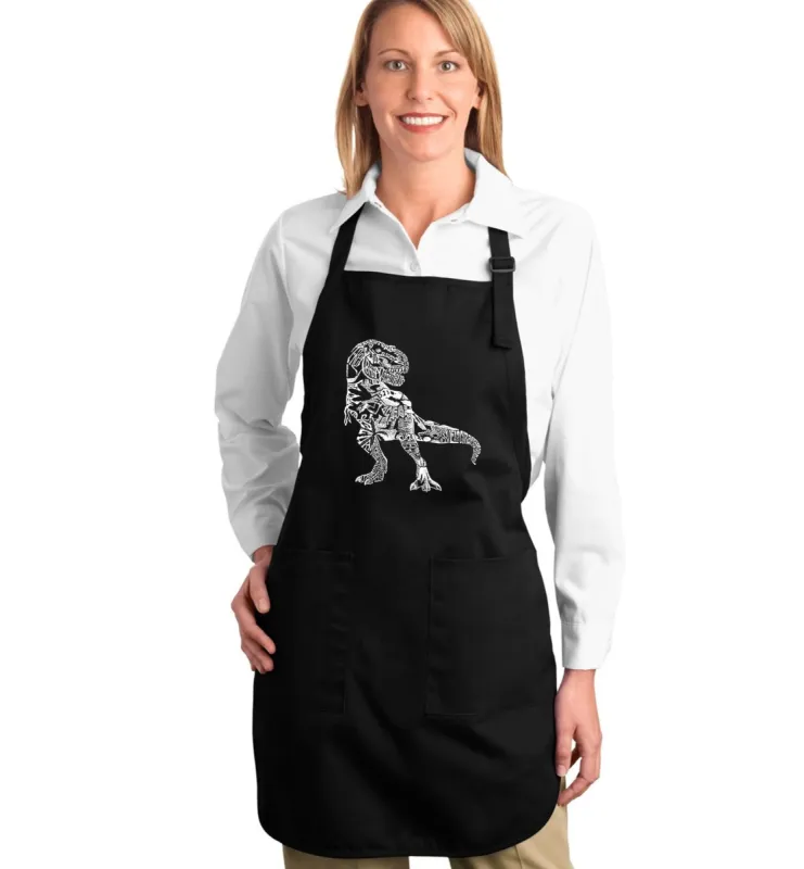 Dino Pics - Full Length Word Art Apron sold by LA Pop Art