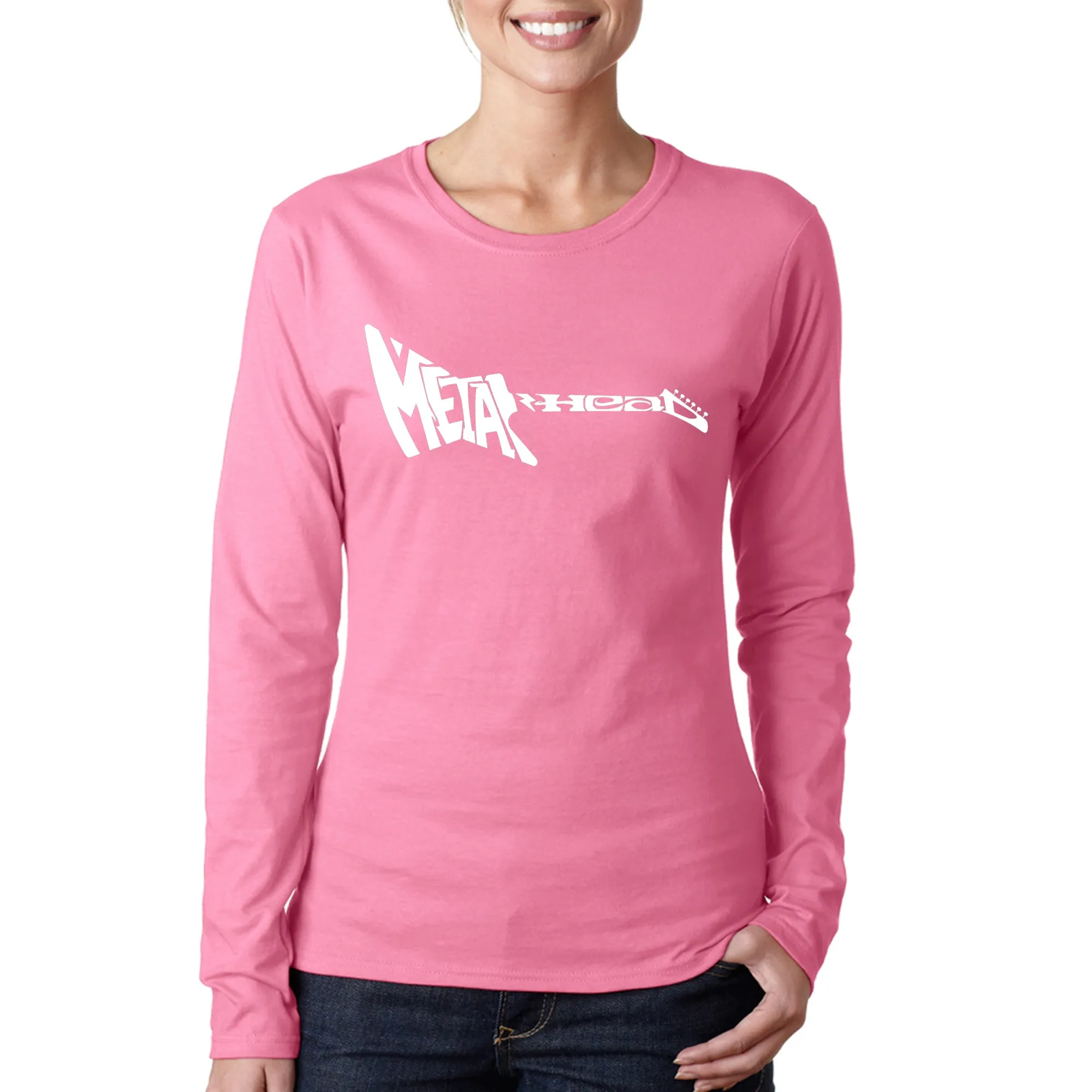 Metal Head - Women's Word Art Long Sleeve T-Shirt sold by LA Pop Art product image thumbnail 3