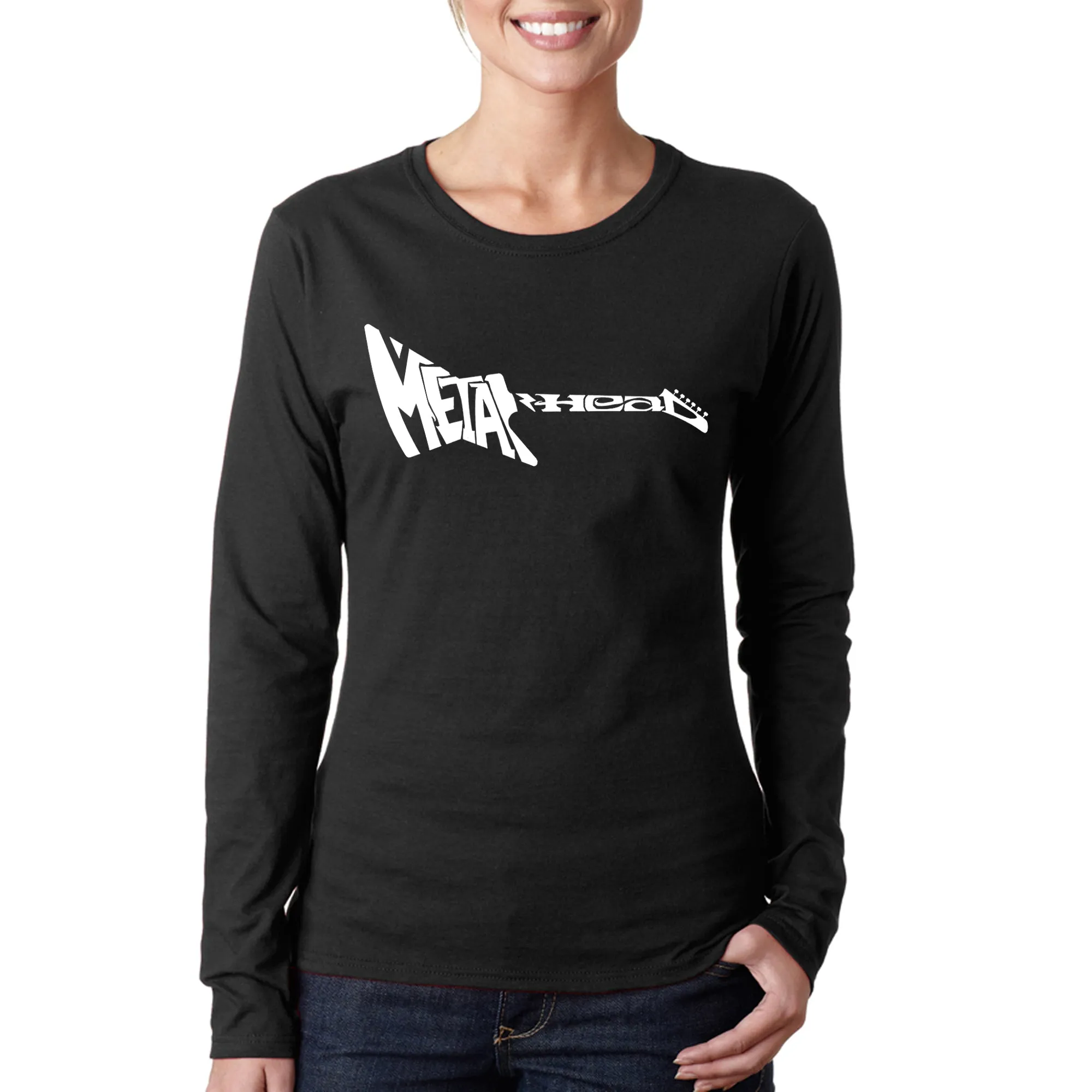Metal Head - Women's Word Art Long Sleeve T-Shirt sold by LA Pop Art
