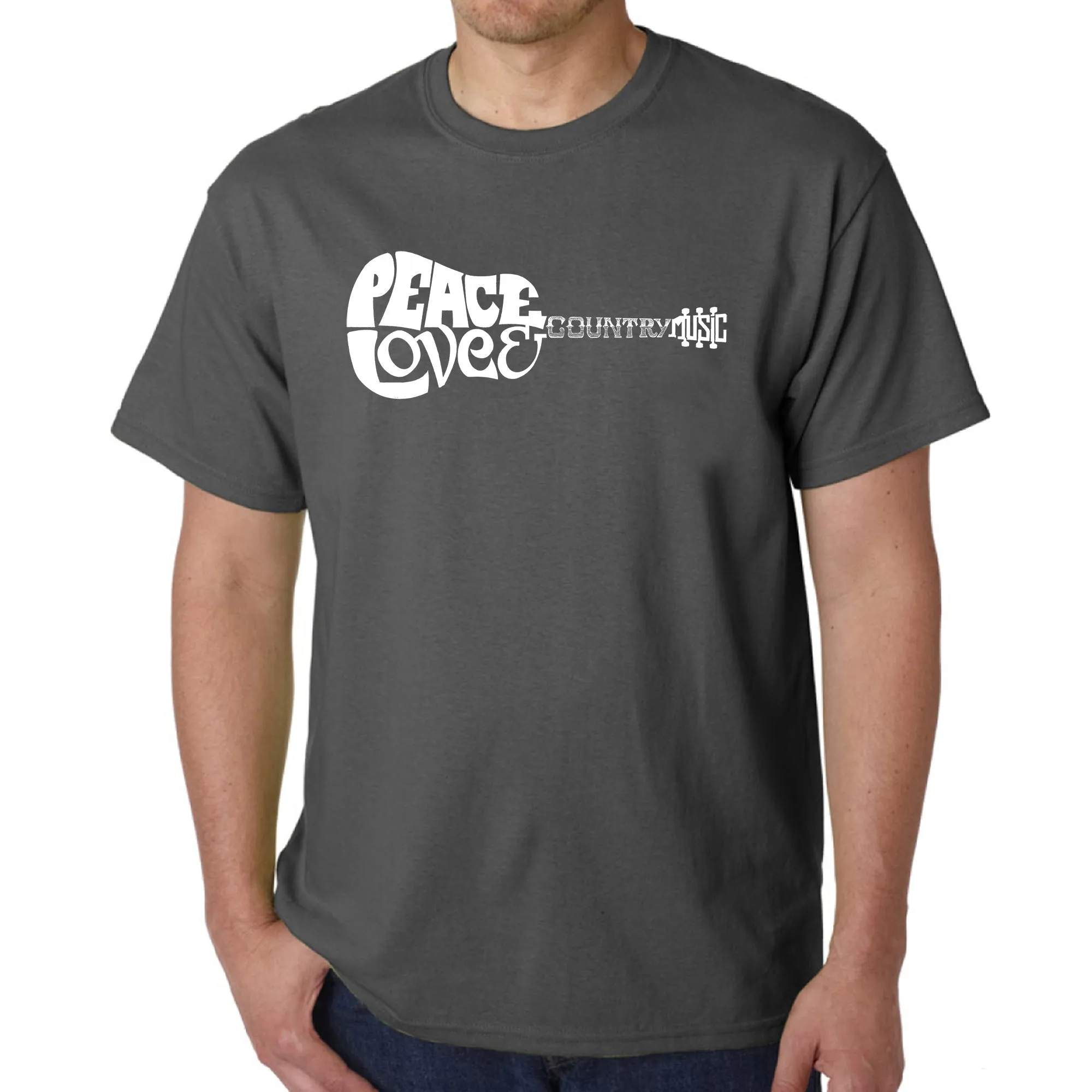 Peace Love Country - Men's Word Art T-Shirt sold by LA Pop Art product image thumbnail 5
