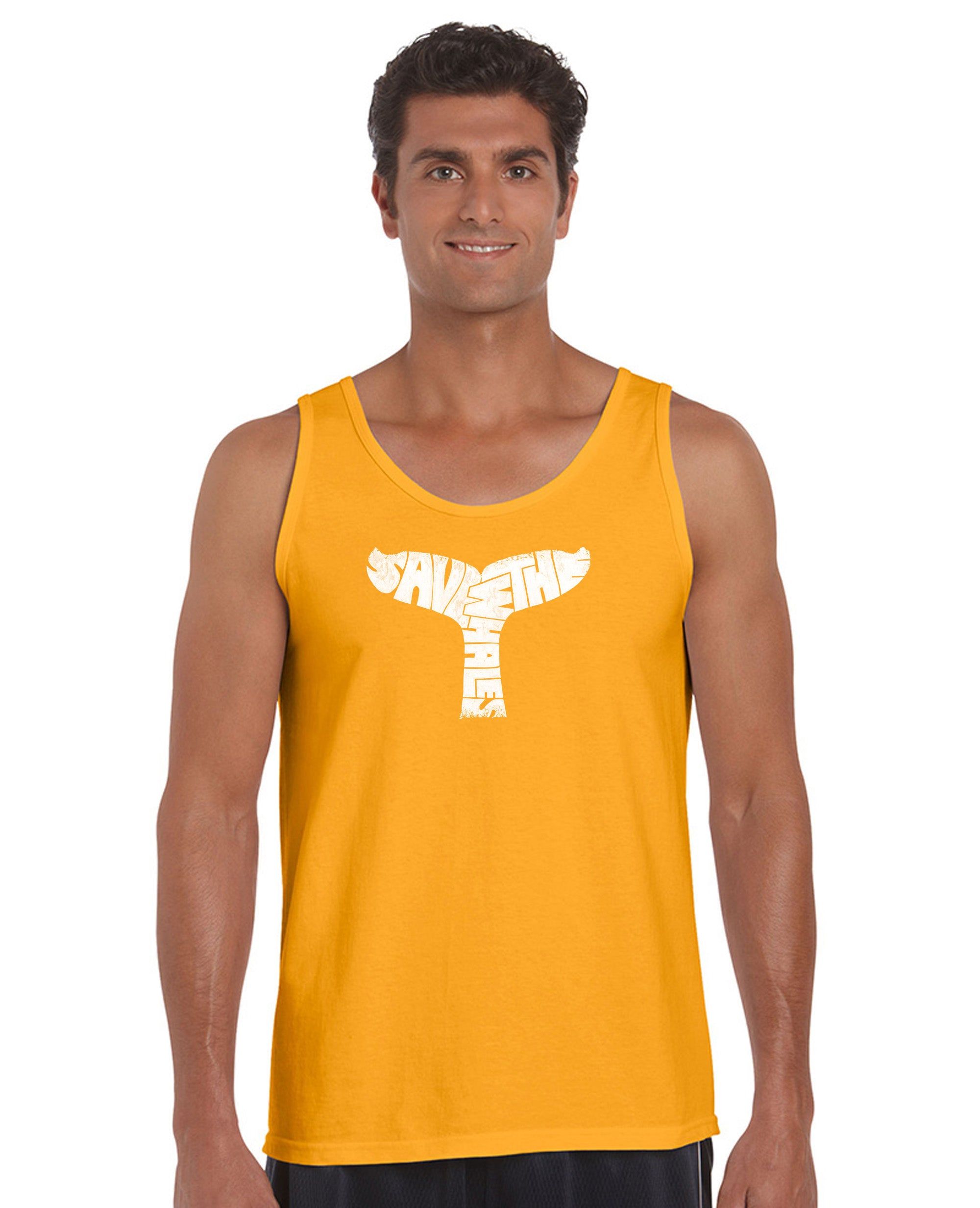 SAVE THE WHALES - Men's Word Art Tank Top sold by LA Pop Art product image thumbnail 4