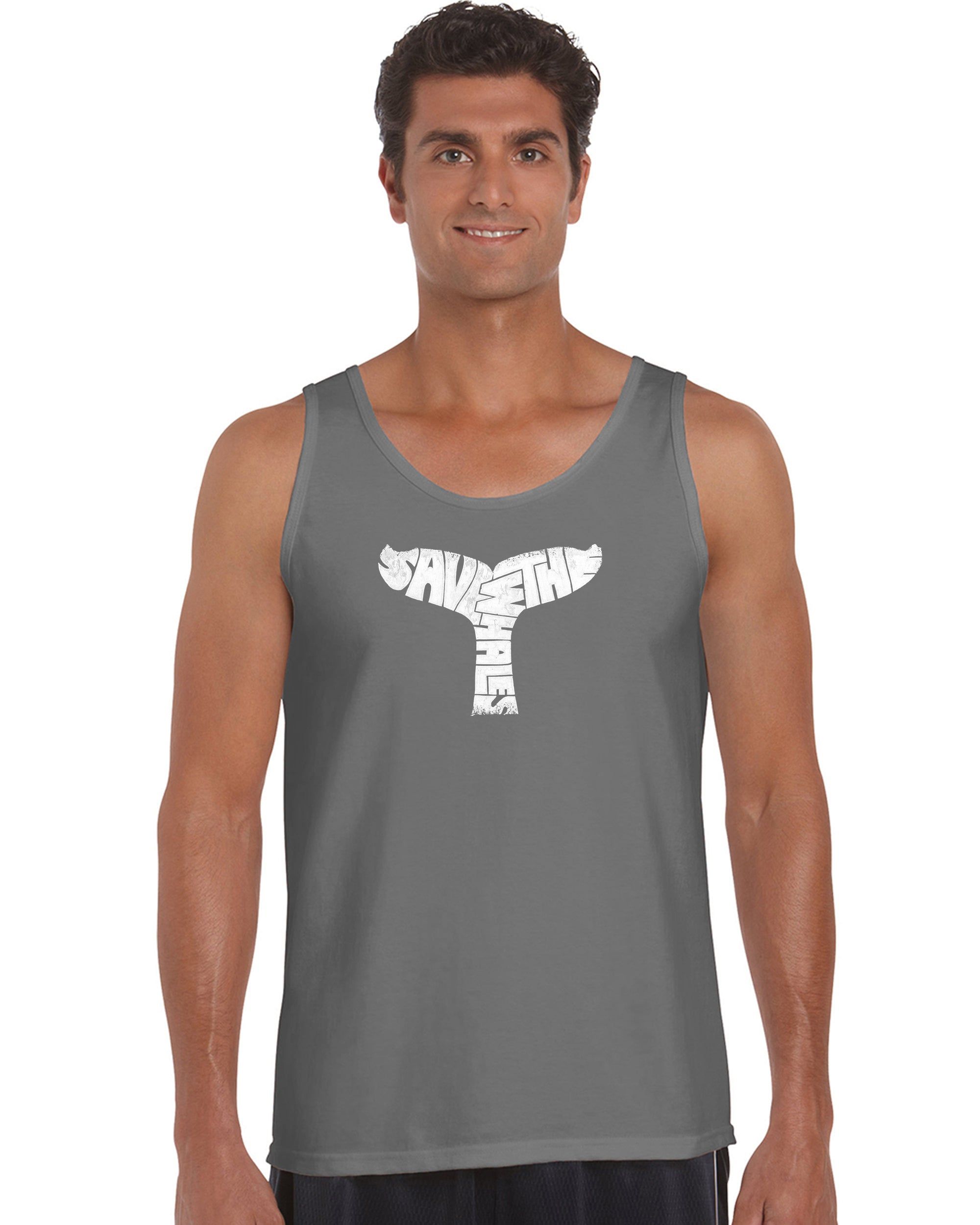 SAVE THE WHALES - Men's Word Art Tank Top sold by LA Pop Art product image thumbnail 5