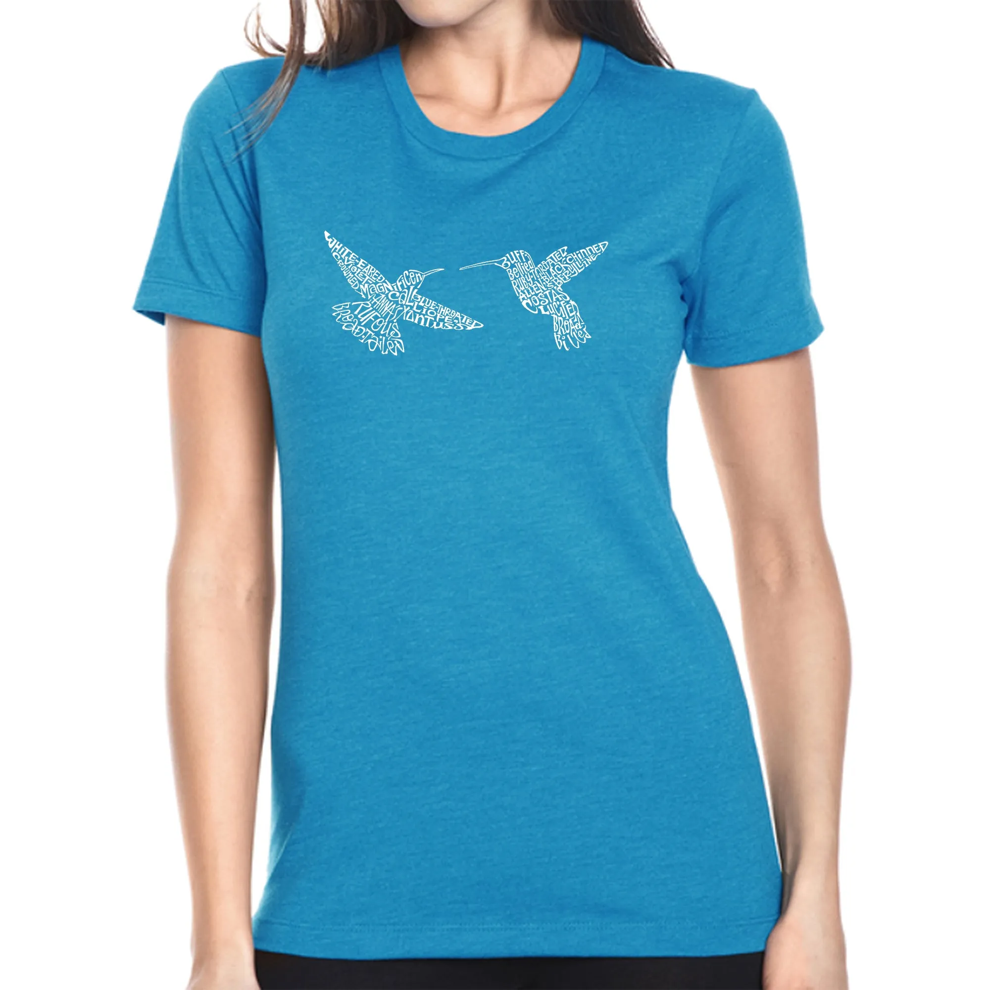 Hummingbirds - Women's Premium Blend Word Art T-Shirt sold by LA Pop Art product image thumbnail 4