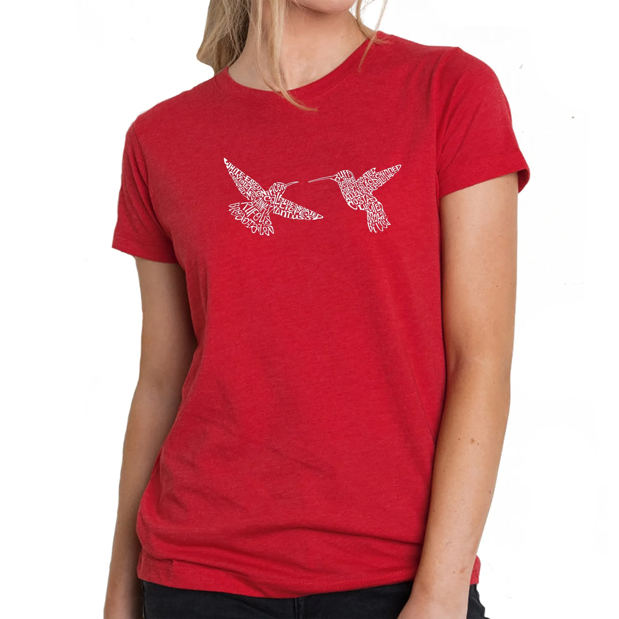 Hummingbirds - Women's Premium Blend Word Art T-Shirt sold by LA Pop Art product image thumbnail 5