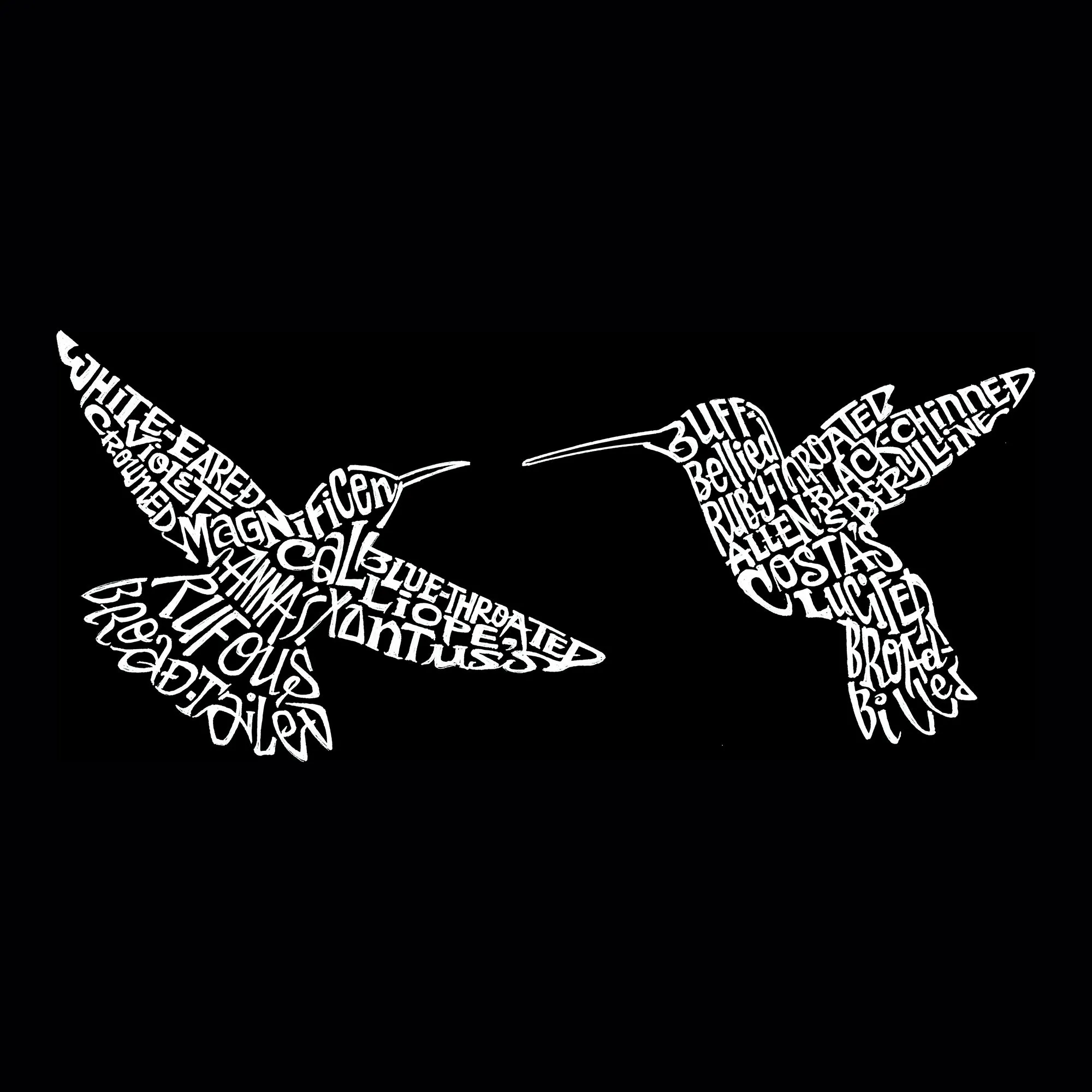 Hummingbirds - Women's Premium Blend Word Art T-Shirt sold by LA Pop Art product image thumbnail 2