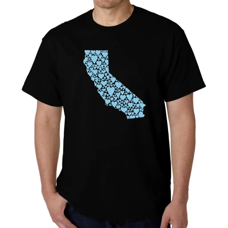 California Hearts  - Men's Word Art T-Shirt sold by LA Pop Art