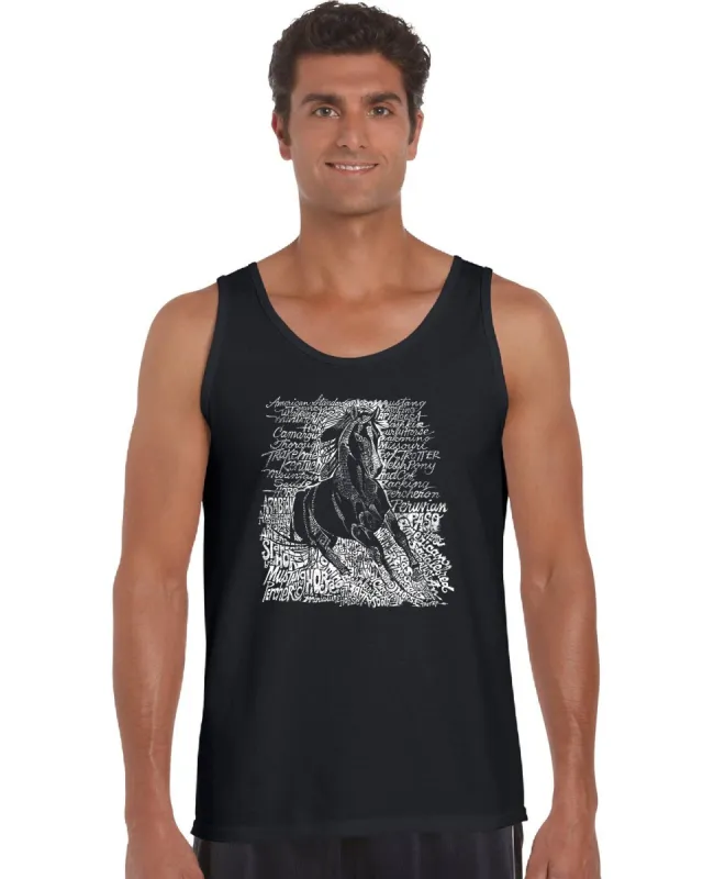 POPULAR HORSE BREEDS - Men's Word Art Tank Top sold by LA Pop Art