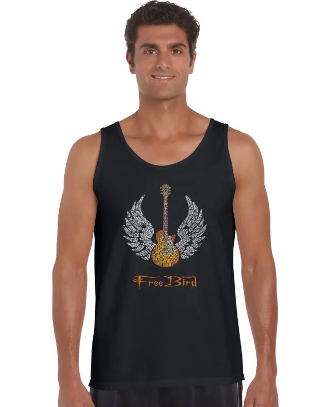 LYRICS TO FREE BIRD - Men's Word Art Tank Top sold by LA Pop Art