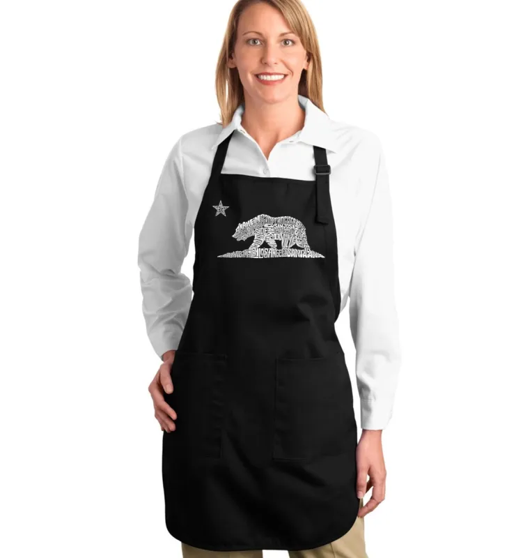 California Bear - Full Length Word Art Apron sold by LA Pop Art