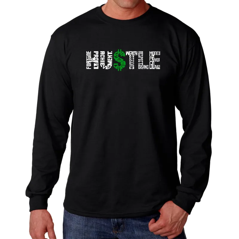 Hustle  - Men's Word Art Long Sleeve T-Shirt sold by LA Pop Art