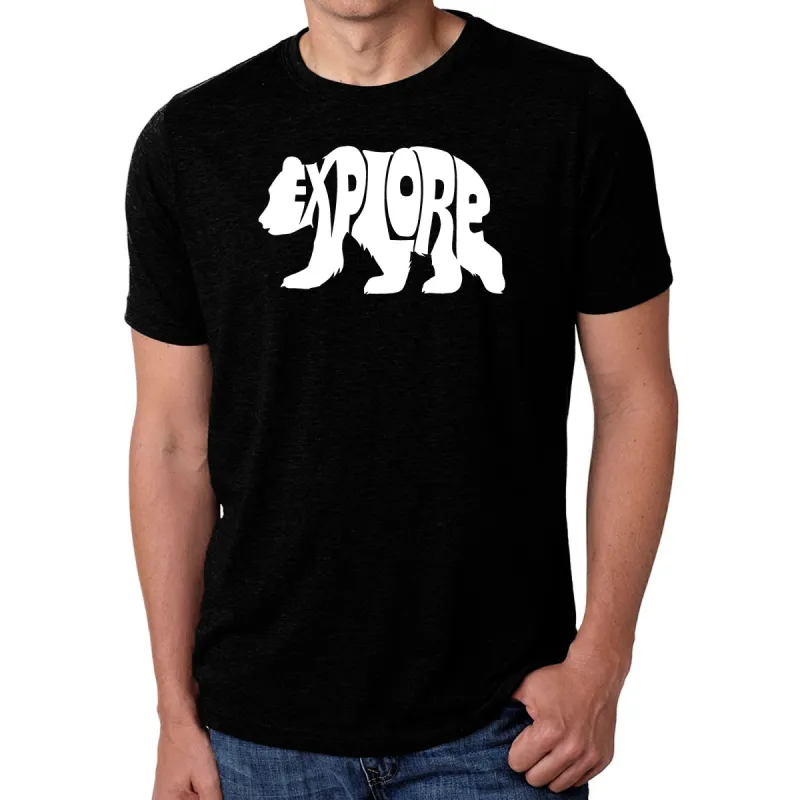 Explore - Men's Premium Blend Word Art T-Shirt sold by LA Pop Art